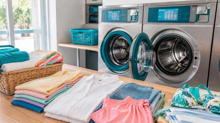 Cómo lavar la ropa de verano: consejos para cuidar tus prendas Ropa de verano preparada para lavar en El Lavandero, lavandería autoservicio en Salamanca